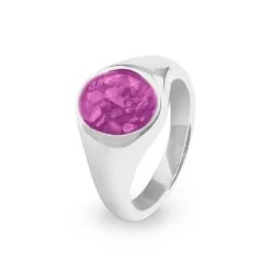Unisex Shield Memorial Ashes Ring -Inscripture ew r 339 sswg pink Ashes Ring Ashes Jewellery 1000x1000 1