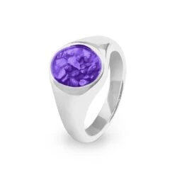 Unisex Shield Memorial Ashes Ring -Inscripture ew r 339 sswg purple Ashes Ring Ashes Jewellery 1000x1000 1