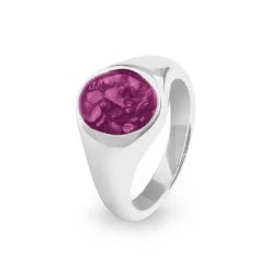 Unisex Shield Memorial Ashes Ring -Inscripture ew r 339 sswg violet Ashes Ring Ashes Jewellery 1000x1000 1