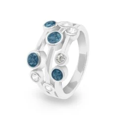 Droplets Memorial Ashes Ring -Inscripture ew r 346 sswg blue Ashes Ring Ashes Jewellery 1000x1000 1