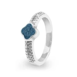 Clover Memorial Ashes Ring -Inscripture ew r 350 sswg blue Ashes Ring Ashes Jewellery 1000x1000 1