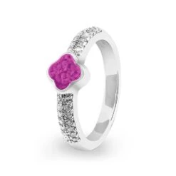 Clover Memorial Ashes Ring -Inscripture ew r 350 sswg pink Ashes Ring Ashes Jewellery 1000x1000 1