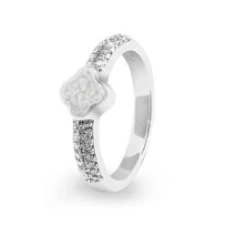 Clover Memorial Ashes Ring -Inscripture ew r 350 sswg white Ashes Ring Ashes Jewellery 1000x1000 1