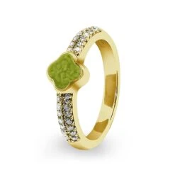 Clover Memorial Ashes Ring -Inscripture ew r 350 yg green Gold Ashes Ring Ashes Jewellery 1000x1000 1