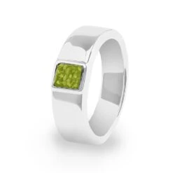 Unisex Strength Memorial Ashes Ring -Inscripture ew r 354 sswg green Unisex Strength Ashes Ring Ashes Jewellery 1000x1000 1
