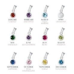 Sterling Silver Family Birthstone Necklace -Inscripture inscripture birthstones 1000x1000 1
